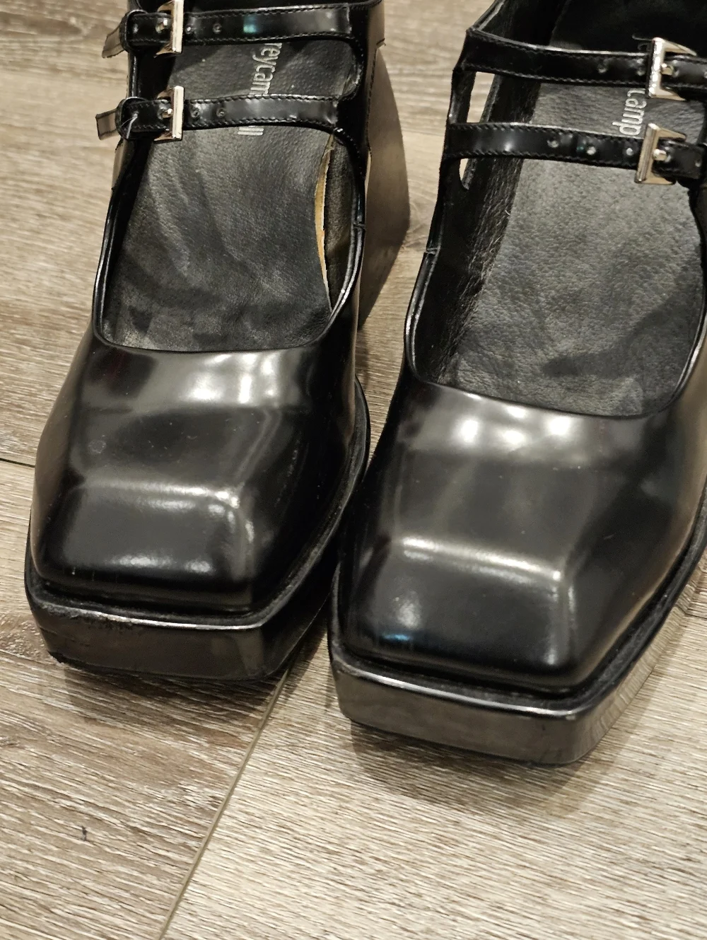 Jeffrey Campbell Chunky Mary Jane Pumps Flared Block Heels Size 8.5 Platforms
